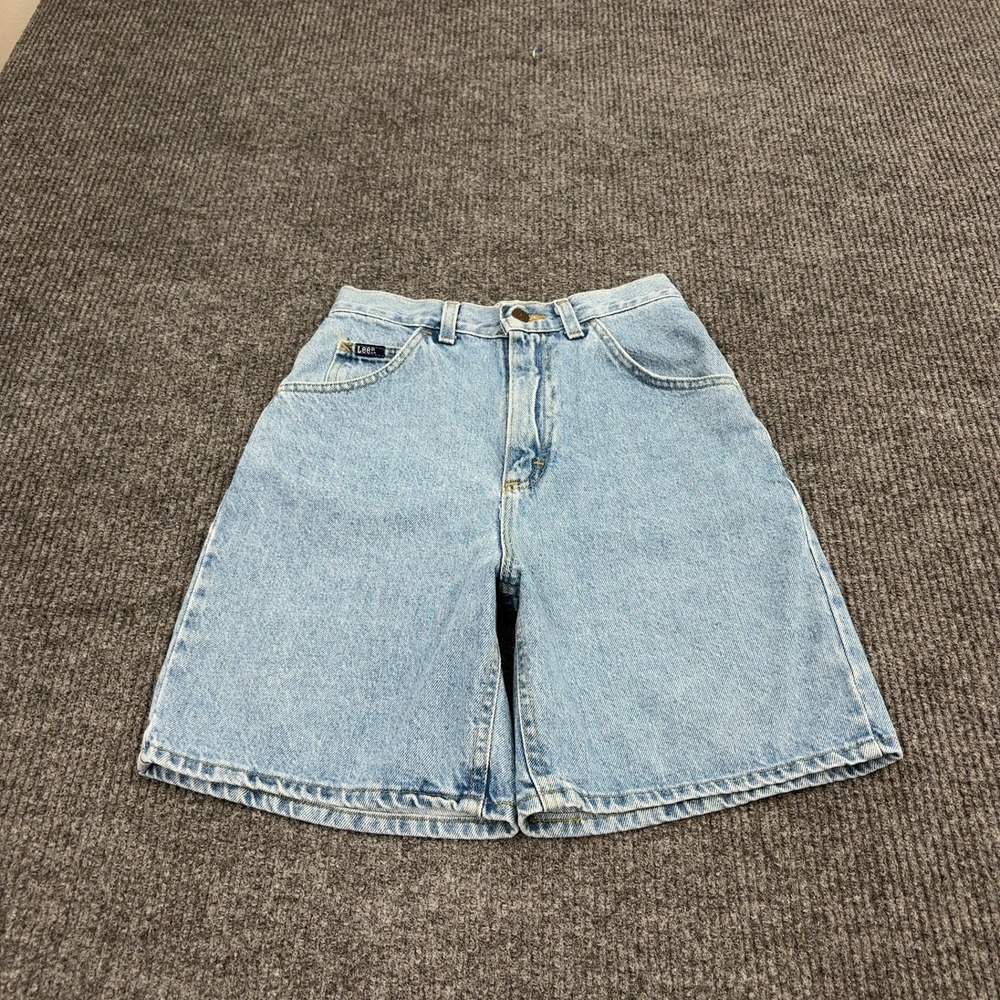 Vintage Lee Denim Shorts Womens 6L Blue Cotton High Waist Mom Shorts Retro